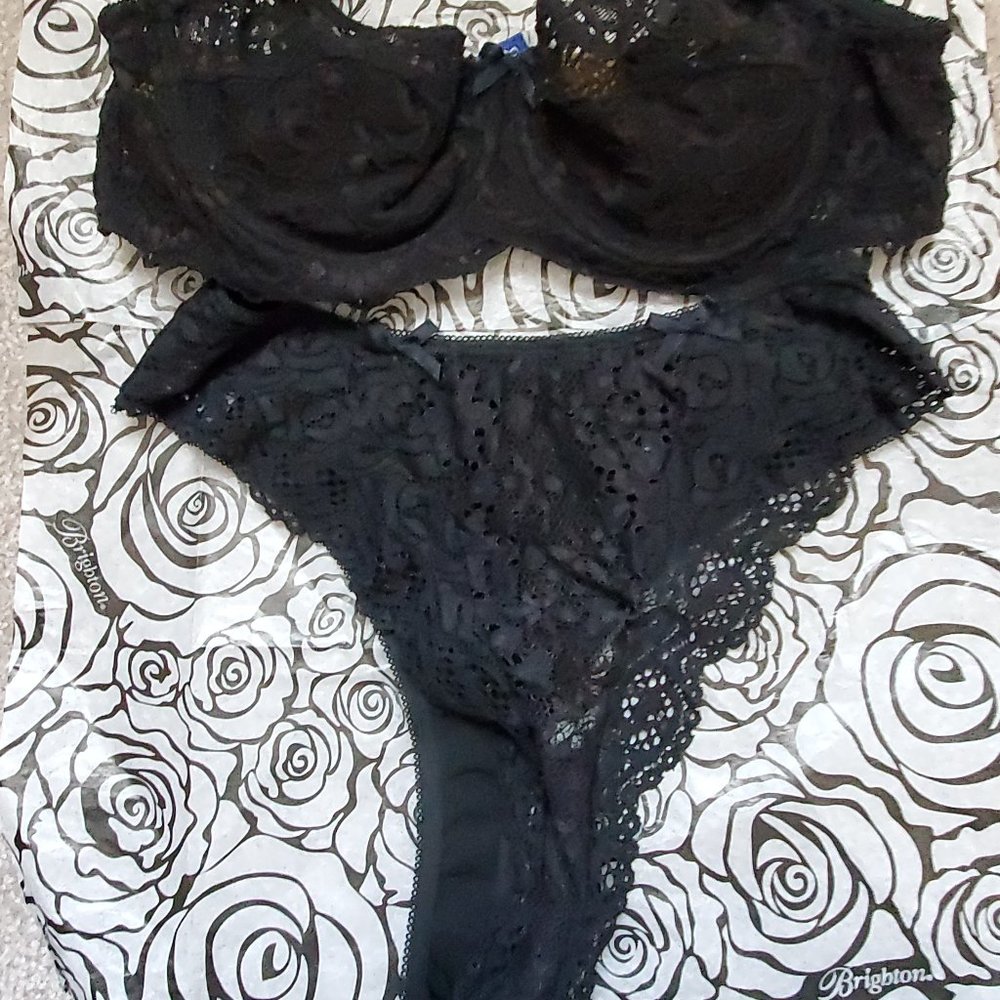 Bambagia Lace Bra & Thong Set Made In Italy Size 34B/M